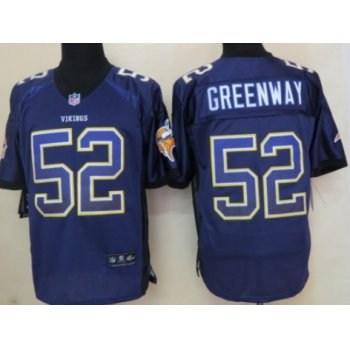 Nike Minnesota Vikings #52 Chad Greenway Drift Fashion Purple Elite Jersey