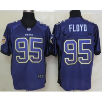 Nike Minnesota Vikings #95 Sharrif Floyd Drift Fashion Purple Elite Jersey