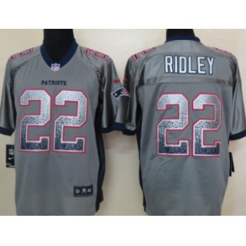 Nike New England Patriots #22 Stevan Ridley Drift Fashion Gray Elite Jersey