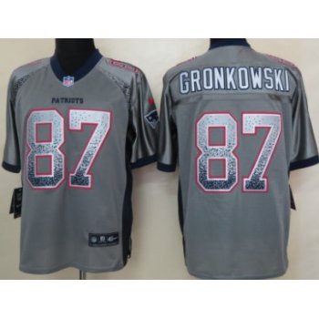 Nike New England Patriots #87 Rob Gronkowski Drift Fashion Gray Elite Jersey