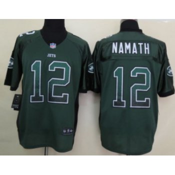 Nike New York Jets #12 Joe Namath Drift Fashion Green Elite Jersey