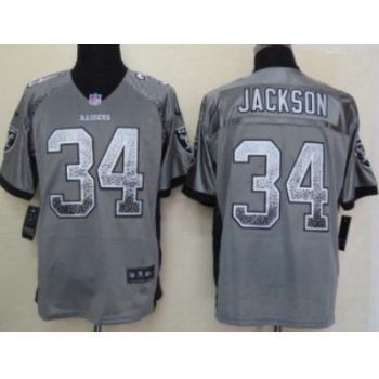 Nike Oakland Raiders #34 Bo Jackson Drift Fashion Gray Elite Jersey