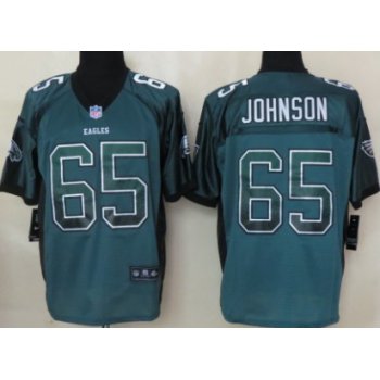 Nike Philadelphia Eagles #65 Lane Johnson Drift Fashion Green Elite Jersey