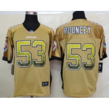 Nike Pittsburgh Steelers #53 Maurkice Pouncey Drift Fashion Yellow Elite Jersey