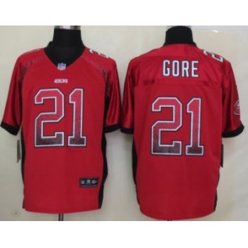 Nike San Francisco 49ers #21 Frank Gore Drift Fashion Red Elite Jersey