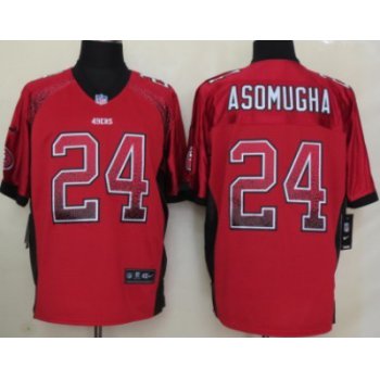 Nike San Francisco 49ers #24 Nnamdi Asomugha Drift Fashion Red Elite Jersey