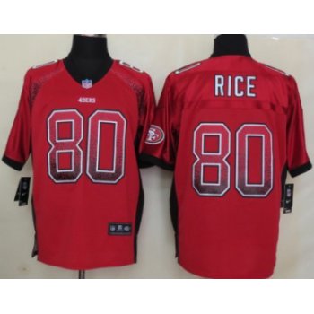 Nike San Francisco 49ers #80 Jerry Rice Drift Fashion Red Elite Jersey