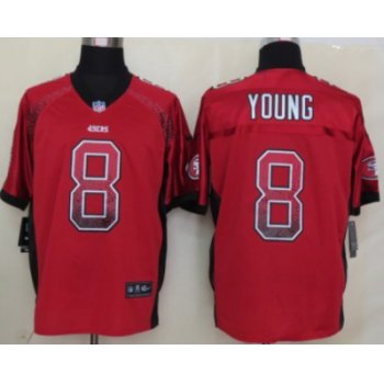 Nike San Francisco 49ers #8 Steve Young Drift Fashion Red Elite Jersey