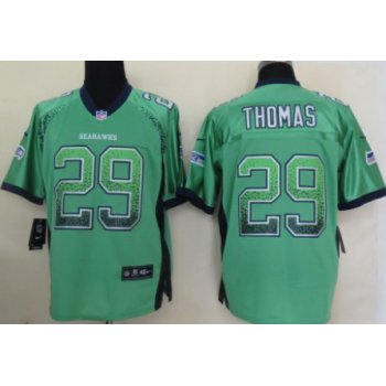 Nike Seattle Seahawks #29 Earl Thomas Drift Fashion Green Elite Jersey