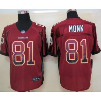 Nike Washington Redskins #81 Art Monk Drift Fashion Red Elite Jersey