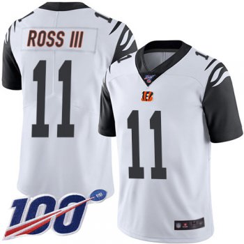 Nike Bengals #11 John Ross III White Men's Stitched NFL Limited Rush 100th Season Jersey