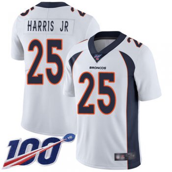 Nike Broncos #25 Chris Harris Jr White Men's Stitched NFL 100th Season Vapor Limited Jersey