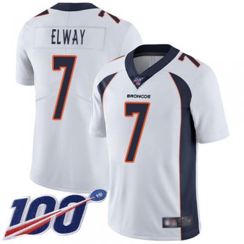 Nike Broncos #7 John Elway White Men's Stitched NFL 100th Season Vapor Limited Jersey