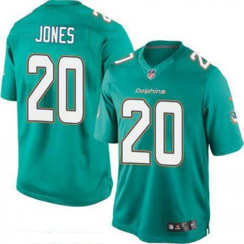 Men's Miami Dolphins #20 Reshad Jones Green Team Color Stitched NFL Nike Game Jersey