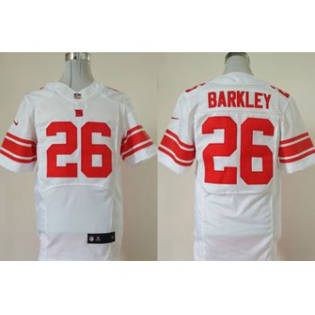 Nike New York Giants #26 Saquon Barkley White 2018 NFL Draft Pick Elite Jersey