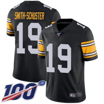 Steelers #19 JuJu Smith-Schuster Black Alternate Men's Stitched Football 100th Season Vapor Limited Jersey