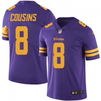 Nike Minnesota Vikings #8 Kirk Cousins Purple Men's Stitched NFL Limited Rush Jersey