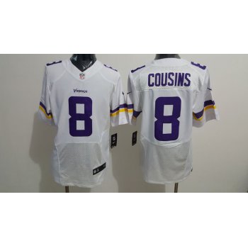 Nike Minnesota Vikings #8 Kirk Cousins White Men's Stitched NFL Elite Jersey