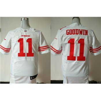 Nike San Francisco 49ers #11 Marquise Goodwin White Men's Stitched NFL Elite Jersey