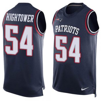 Men's New England Patriots #54 Dont'a Hightower Navy Blue Hot Pressing Player Name & Number Nike NFL Tank Top Jersey