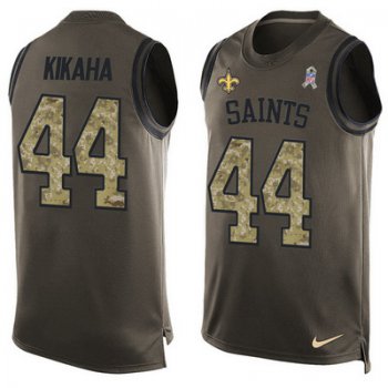 Men's New Orleans Saints #44 Hau'oli Kikaha Green Salute to Service Hot Pressing Player Name & Number Nike NFL Tank Top Jersey