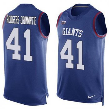 Men's New York Giants #41 Dominique Rodgers-Cromartie Royal Blue Hot Pressing Player Name & Number Nike NFL Tank Top Jersey