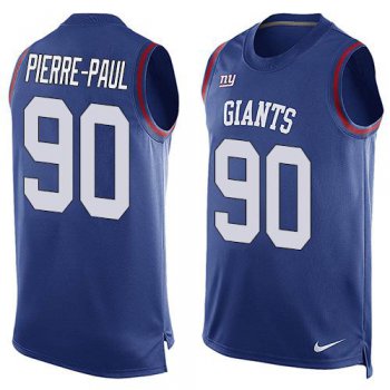 Men's New York Giants #90 Jason Pierre-Paul Royal Blue Hot Pressing Player Name & Number Nike NFL Tank Top Jersey