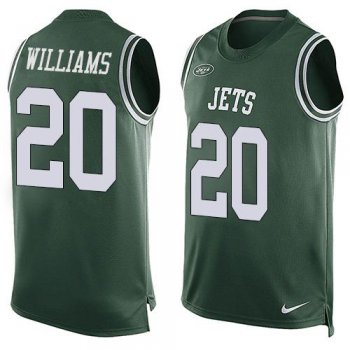 Men's New York Jets #20 Marcus Williams Green Hot Pressing Player Name & Number Nike NFL Tank Top Jersey