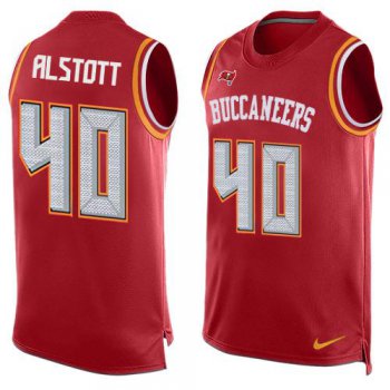 Men's Tampa Bay Buccaneers #40 Mike Alstott Red Hot Pressing Player Name & Number Nike NFL Tank Top Jersey