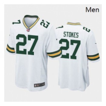 Men Green Bay Packers #27 Eric Stokes White Green 2021 Draft Jersey