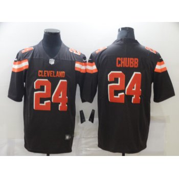 Nike Browns 24 Nick Chubb Brown Vapor Untouchable Limited Jersey