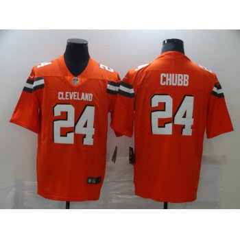 Nike Browns 24 Nick Chubb Orange Vapor Untouchable Limited Jersey