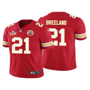 Men's Kansas City Chiefs #21 Bashaud Breeland Red 2021 Super Bowl LV Limited Stitched NFL Jersey