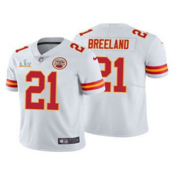 Men's Kansas City Chiefs #21 Bashaud Breeland White 2021 Super Bowl LV Limited Stitched NFL Jersey