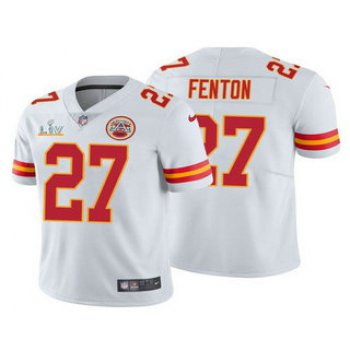 Men's Kansas City Chiefs #27 Rashad Fenton White 2021 Super Bowl LV Limited Stitched NFL Jersey