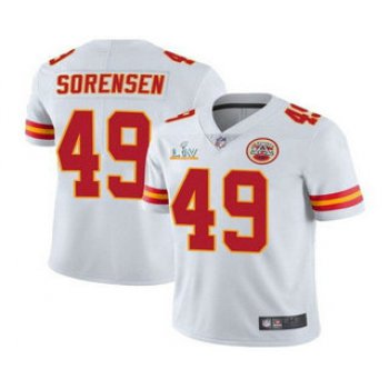 Men's Kansas City Chiefs #49 Daniel Sorensen White 2021 Super Bowl LV Limited Stitched NFL Jersey