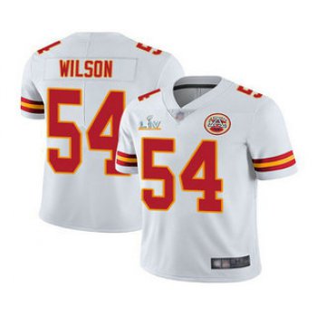 Men's Kansas City Chiefs #54 Damien Wilson White 2021 Super Bowl LV Limited Stitched NFL Jersey