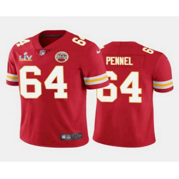 Men's Kansas City Chiefs #64 Mike Pennel Red 2021 Super Bowl LV Limited Stitched NFL Jersey