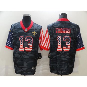 Men's New Orleans Saints #13 Michael Thomas USA Camo 2020 Salute To Service Stitched NFL Nike Limited Jersey