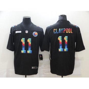 Men's Pittsburgh Steelers #11 Chase Claypool Multi-Color Black 2020 NFL Crucial Catch Vapor Untouchable Nike Limited Jersey