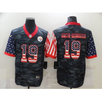 Men's Pittsburgh Steelers #19 JuJu Smith-Schuster USA Camo 2020 Salute To Service Stitched NFL Nike Limited Jersey