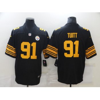 Men's Pittsburgh Steelers #91 Stephon Tuitt Black 2016 Color Rush Stitched NFL Nike Limited Jersey