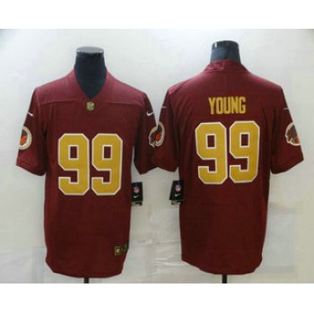 Men's Washington Redskins #99 Chase Young Red With Gold 2017 Vapor Untouchable Stitched NFL Nike Limited Jersey