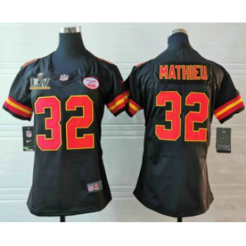 Women's Kansas City Chiefs #32 Tyrann Mathieu Black 2021 Super Bowl LV Vapor Untouchable Stitched Nike Limited NFL Jersey