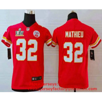 Youth Kansas City Chiefs #32 Tyrann Mathieu Red 2021 Super Bowl LV Vapor Untouchable Stitched Nike Limited NFL Jersey