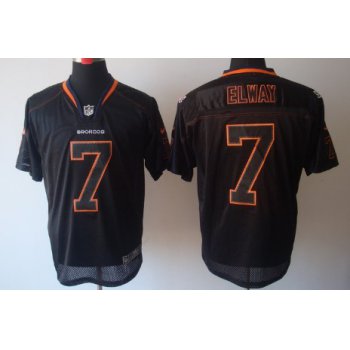 Nike Denver Broncos #7 John Elway Lights Out Black Elite Jersey