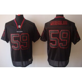 Nike Houston Texans #59 Whitney Mercilus Lights Out Black Elite Jersey