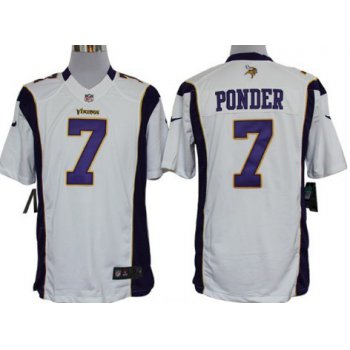 Nike Minnesota Vikings #7 Christian Ponder White Limited Jersey