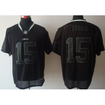 Nike New York Jets #15 Tim Tebow Lights Out Black Elite Jersey