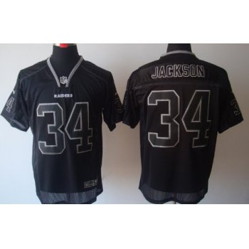 Nike Oakland Raiders #34 Bo Jackson Lights Out Black Elite Jersey